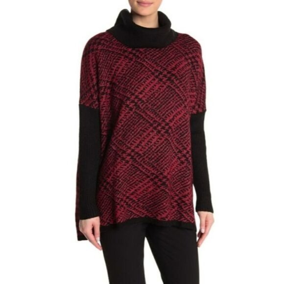 Joseph‎ A. Printed Cowl Neck Knit Sweater Medium - Picture 1 of 9